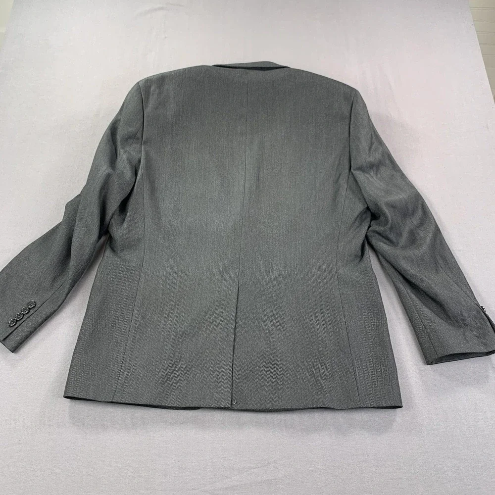 Lauren Ralph Lauren Sport Coat Men‎ 42R Gray Herringbone 2 Button Notch Stretch